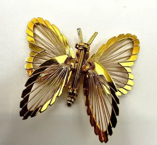 Monet  gold tone vintage butterfly brooch