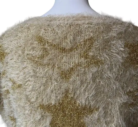 36.5 COPY - 36 Point 5 Cropped Star Metallic Eyelash Sweater, Sz M