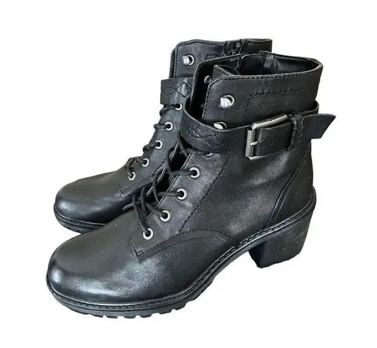 Zodiac  Gemma black leather combat boots Size 9.5