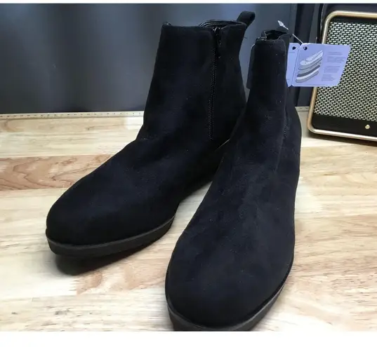 Aerosoles Brandi Women's 9.5 Black Wedge Heel Side Zip Round Toe Ankle Boots NWT