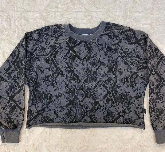 JoyLab  Crop Snakeskin Crewneck Sweatshirt Size Small