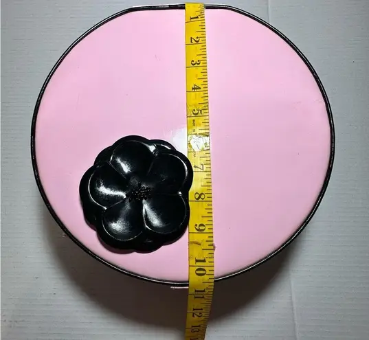 Pink Vinyl Carry On Makeup Travel Handle 11" Suitcase Retro Floral Bag Quaint