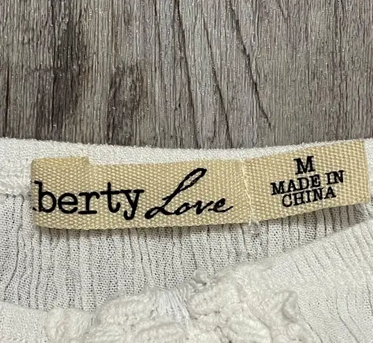 Liberty Love White 3/4 Flare Sleeve With Lace Detail Size Medium