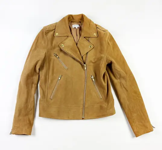 Fifth & Mode Frances Suede Leather Zip Lightweight Motorcycle Crop Jacket Coat 2