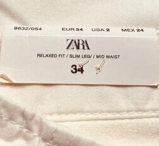 ZARA  The Chino Pant White Size 2