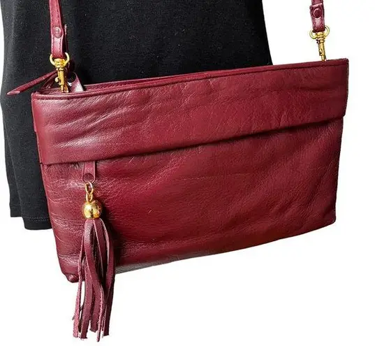 Amanda Smith Leather Convertible/Clutch Shoulder Bag
