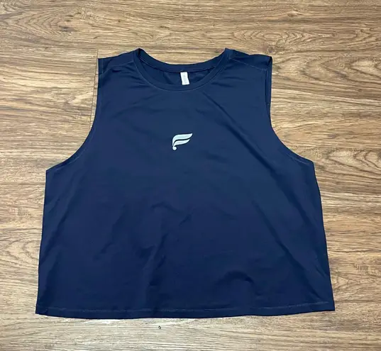Fabletics NWT  Phoenix Breathe Muscle Tank Deep Navy/Reflective Logo Size Large - Image 4