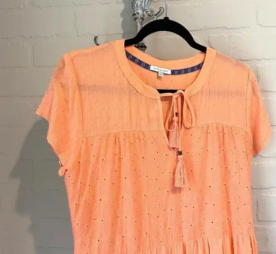 Kate & Sam dress NEW coral orange dress Swiss dot & eyelet lined small