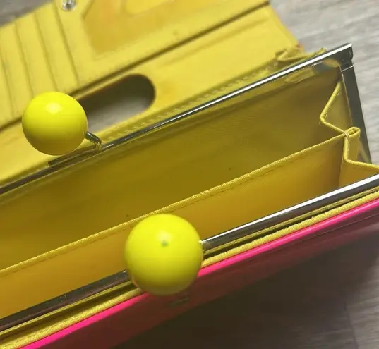 Bright Pink & Yellow Retro Clutch Wallet – Festival