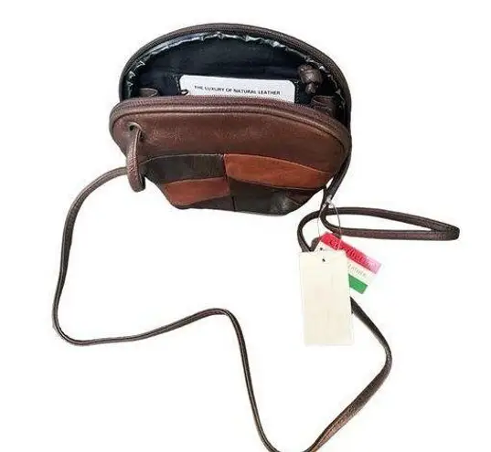 NWT Vintage Sears Carabella Patchwork Leather Card holder Cross body Bag