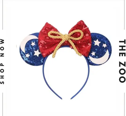 Headband Scrunchie Hairclips with Mouse Ears Fantasia Blue