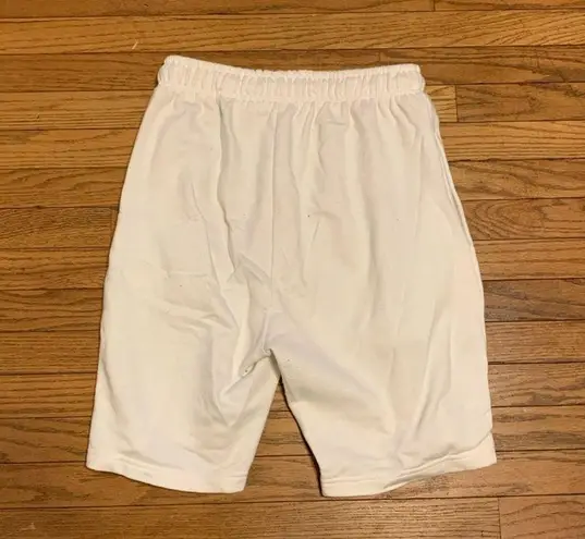 Pretty Little Thing white sweat shorts