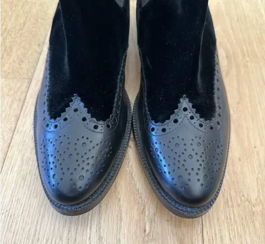 All Saints - Brogue Style Leather Chelsea Boots in Black