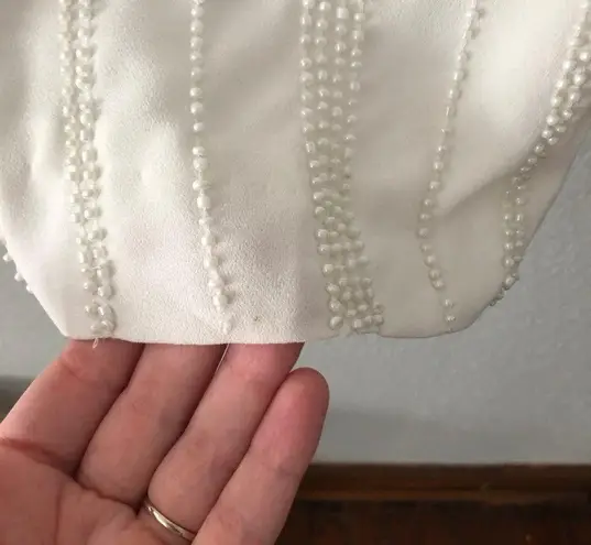 LPA Revolve White Beaded Blazer Shoulder Pads