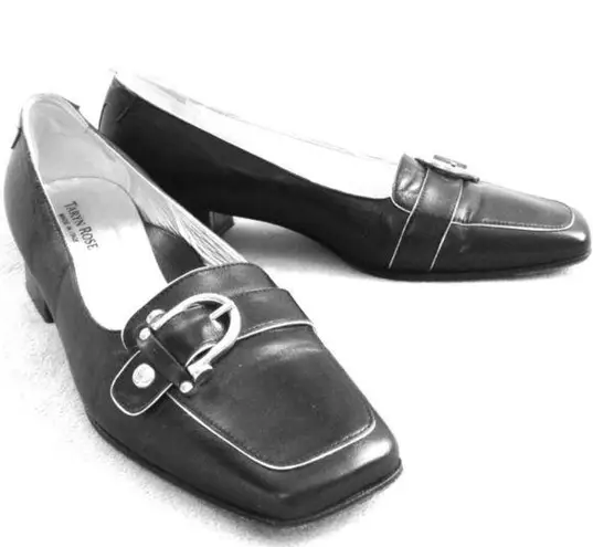 Taryn Rose  Leather Loafers Black & Silver with Buckle Women’s EU Size 40