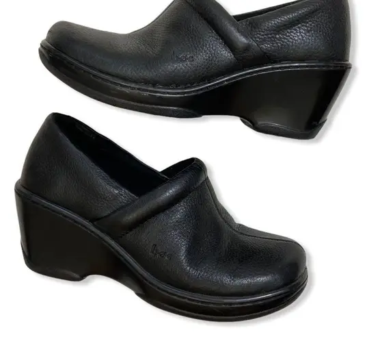 Born concept B.O.C.  Black Leather Lesa Clog