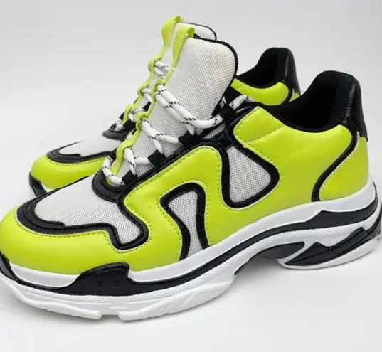 Sole Society Chunky Dad Neon green Lace Up Sneakers 8.5.