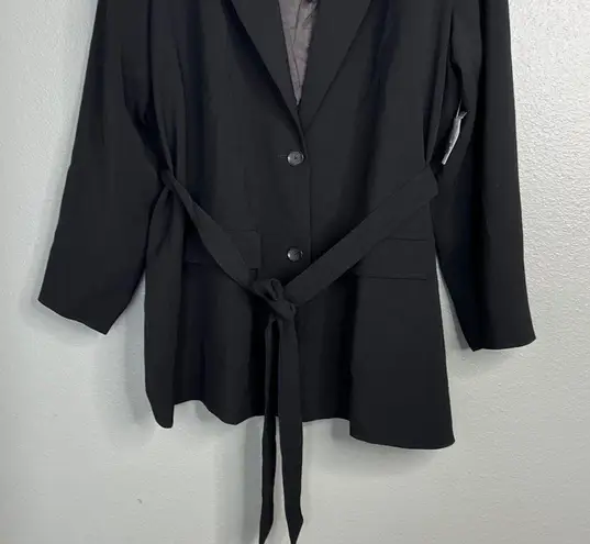 Good American NWT  Trench Blazer Jacket Belted Black 7 Plus Size 4XL