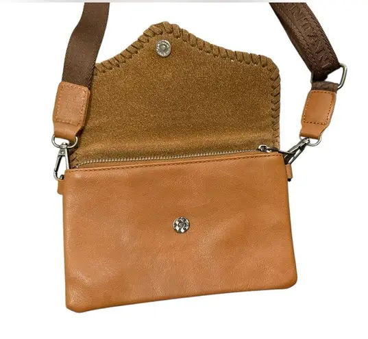 Montana West Genuine Leather adjustable Crossbody hair-on cowhide whipstitch