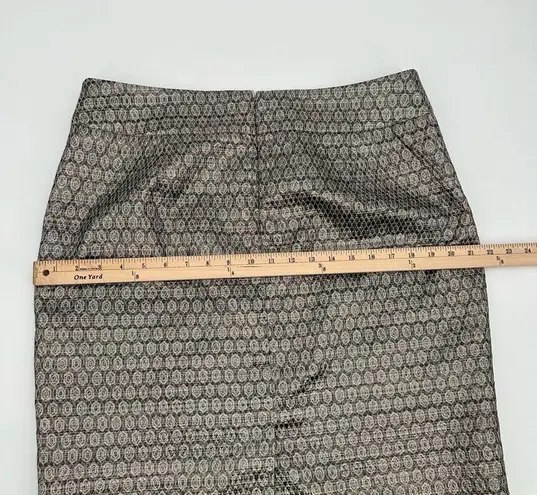 Charter Club Pencil Skirt 14 Women Shiny Gold Knee Length Metallic Lined