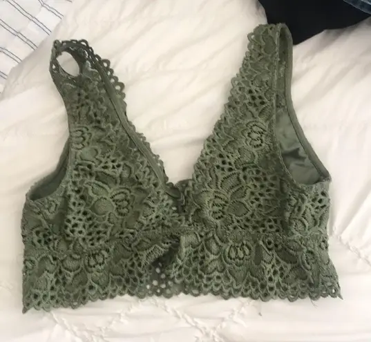 Poof! Green poof! lace bralette