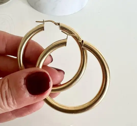 Argento Vivo large chunky hoop earrings gold plated