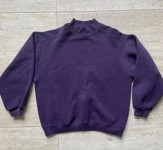 Vintage Chic Sweater‎ Womens M Purple Blank Crewneck Sweatshirt Pullover 90s Size M