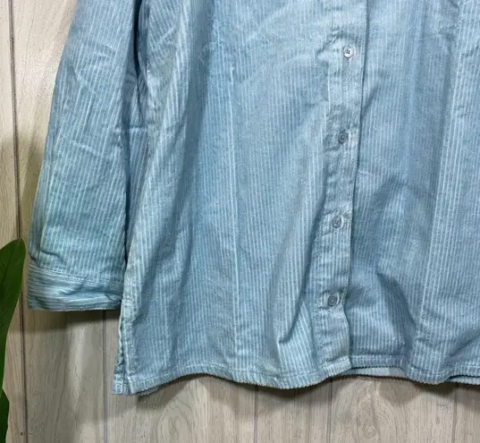 Blair NWOT  Blue Corduroy Button Up Shacket Jacket size XL