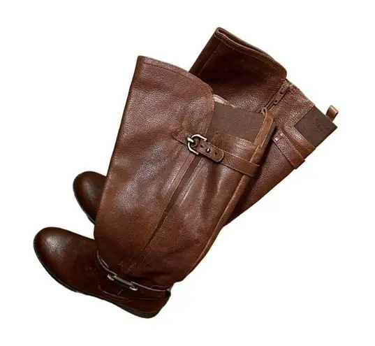 Naturalizer Women's Comfort N5 Brown Leather Riding Boots Size 5.5 Wide Calf Sk