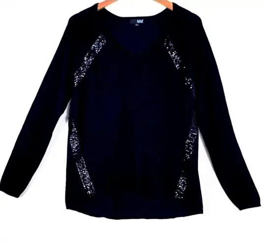 a.n.a . Light Pull Over V-Neck Top w/Sequin Details