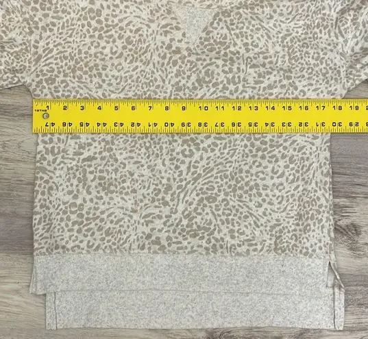 Stars Above Cream with Tan & Pale Pink Animal Print Short Cuff Sleeve Sweatshirt