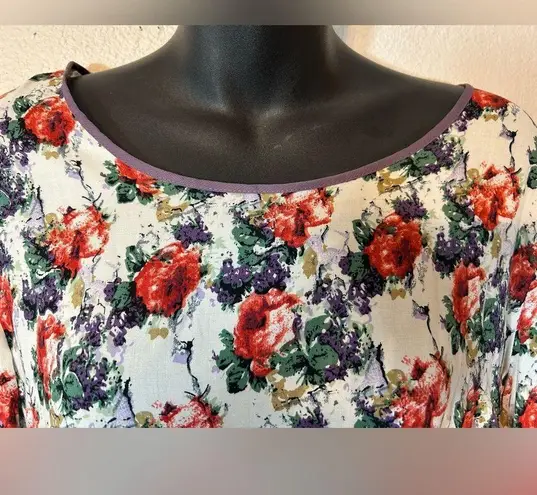 Kori America Floral Dress Bell Sleeves Size Small