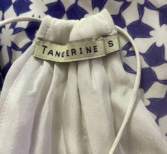 Tangerine White and Blue Floral ombré halter top maxi dress