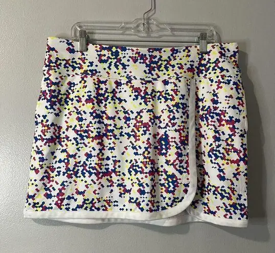 BEN HOGAN Geo Printed Golf Skirt Size XL Bright White Multicolor NEW Athletic