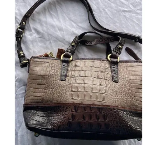 Brahmin Mercury Crescent Textured Leather Medium Asher Satchel Bag Purse