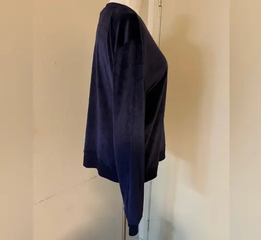 Honeydew Womens pullover crewneck sweater Long Sleeve size XL velour velvet Blue