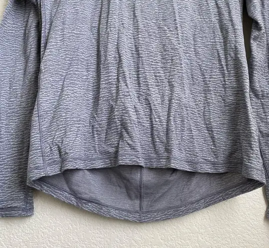 Lululemon  Meant To Move Long Sleeve Sheer Luon Pebble Jacquard Ice Gray Size 6