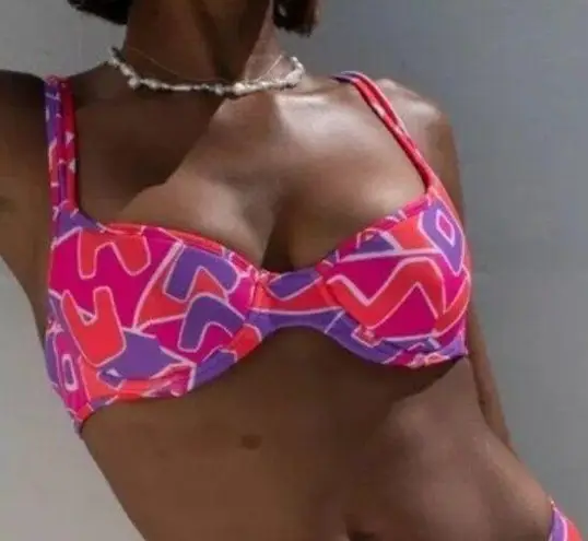 Rumored Womens Havana Bikini Swim Top Size XS Pink Red Purple