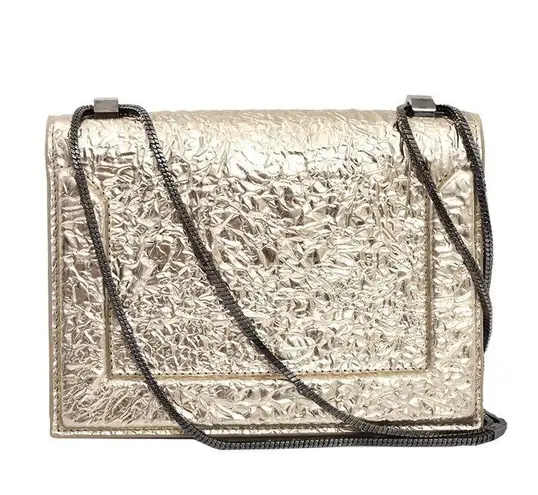 3.1 Phillip Lim Mini Soleil Crinkled Foil Chain Shoulder Bag Purse