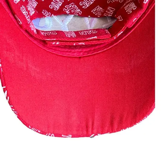 NYC New York City Red and White Adjustable Baseball Cap
