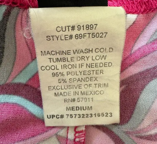 Y2K Patterned Skirt Size M Pink 2000s Vintage Floral Print Size M