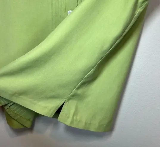 Catherine Stewart Belle Pointe Silk Blouse Green Button Up Sleeveless Sz Medium