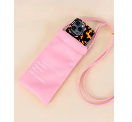 LA TRADING CO I Speak Fluent French Phone Pink Crossbody Bag NEW NWT