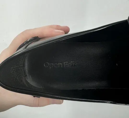 Open Edit  Loafer Women 8 Black Patent Dark Academia Preppy Y2K Buckle Horse Bit