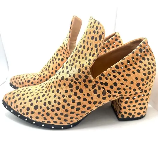 Journee Collection Jolimall cheetah print ankle Boots Size 7 Brown Black