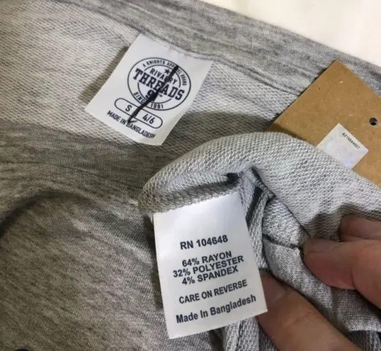 Rivalry Threads NWT Heather Gray Kansas University Jayhawks Twist-Front Long Sleeve Tee Top New