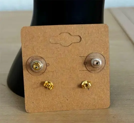 Gold Plated Lavender Zirconia Stud Earrings Anniversary Elegant Gift Set of 2 Purple