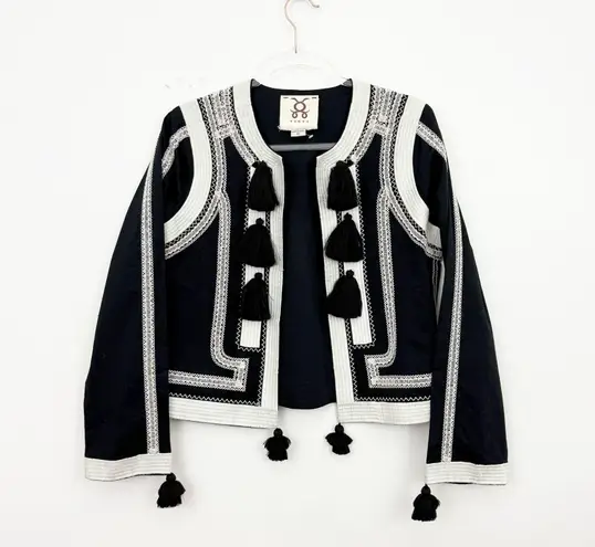 Figue Harrison Tasseled Embroidered Cotton Jacket