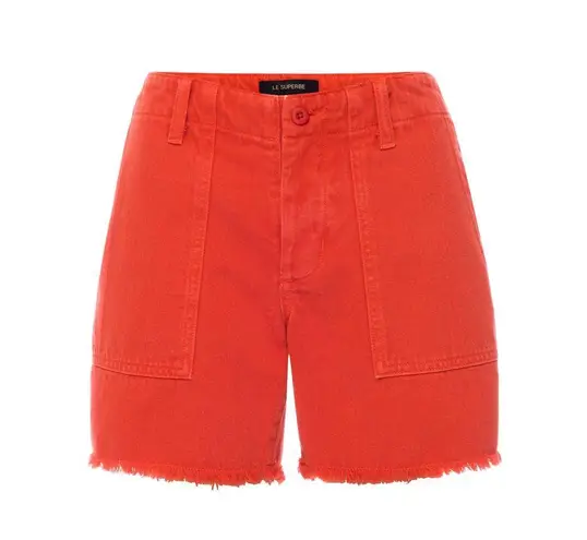 Le Superbe Woman's Red Beach Crawler Cut Off Shorts Size 2 $175 NWT