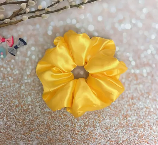 Jumbo Yellow Satin Scrunchie Oversized Scrunchie Xxl Scrunchie